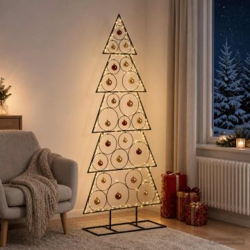 Albero di Natale in metallo con supporto KUOPIO 150 cm Acciaio
