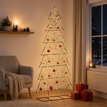 Albero di Natale in metallo con supporto KUOPIO 210 cm Acciaio