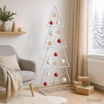 Albero di Natale in metallo con supporto KUOPIO 125 cm Acciaio