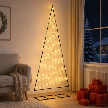 Albero di Natale in metallo con LED KUOPIO 210 cm Bianco caldo