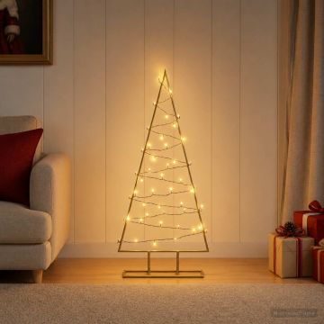 Albero di Natale in metallo con LED KUOPIO 90 cm Bianco caldo