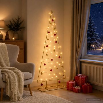 Albero di Natale in metallo con LED KUOPIO 125 cm Bianco caldo