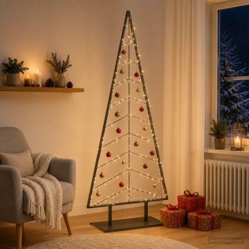 Albero di Natale in metallo con supporto KUOPIO 210 cm Acciaio