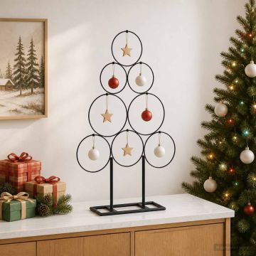 Albero di Natale in metallo con supporto KUOPIO 60 cm Acciaio