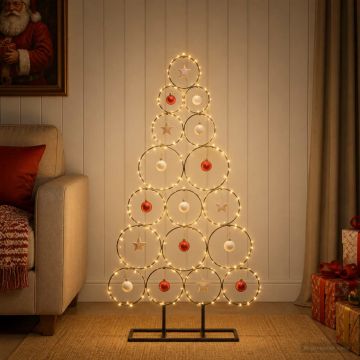 Albero di Natale in metallo con supporto KUOPIO 90 cm Acciaio