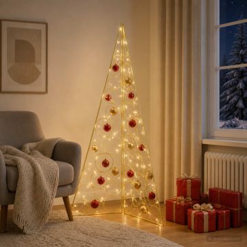 Albero di Natale in metallo KUOPIO 140 cm Acciaio Oro