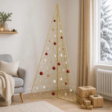 Albero di Natale in metallo KUOPIO 180 cm Acciaio Oro