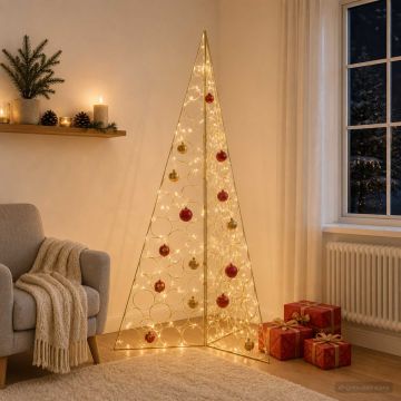 Albero di Natale in metallo KUOPIO 210 cm Acciaio Oro
