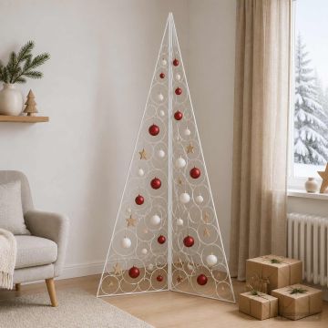 Albero di Natale in metallo KUOPIO 180 cm Acciaio Bianco