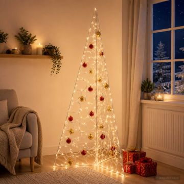 Albero di Natale in metallo KUOPIO 210 cm Acciaio Bianco