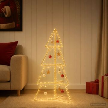 Albero di Natale in metallo KUOPIO 100 cm Acciaio Oro