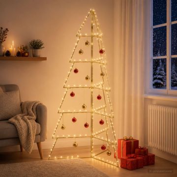 Albero di Natale in metallo KUOPIO 180 cm Acciaio Oro