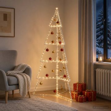 Albero di Natale in metallo KUOPIO 140 cm Acciaio Bianco