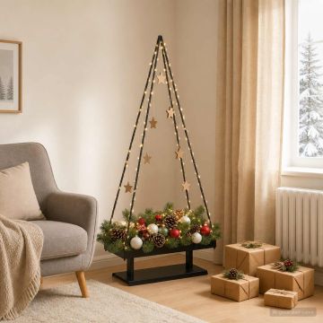 Albero di Natale in metallo con supporto KUOPIO 125 cm Acciaio