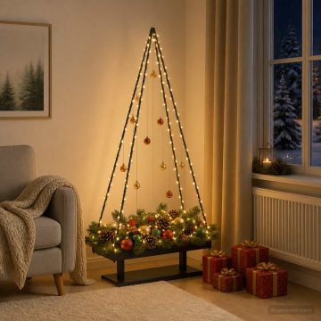 Albero di Natale in metallo con supporto KUOPIO 150 cm Acciaio