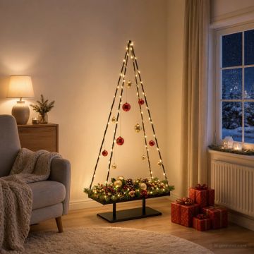 Albero di Natale in metallo con supporto KUOPIO 180 cm Acciaio