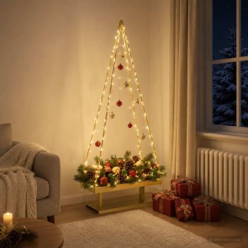 Albero di Natale in metallo con supporto KUOPIO 125 cm Acciaio