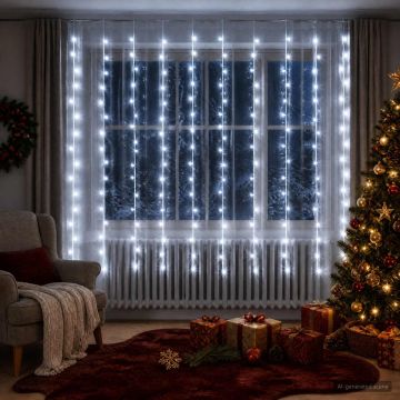 Tenda luminosa Trasparente 300 x 200 cm PVC 200 LED