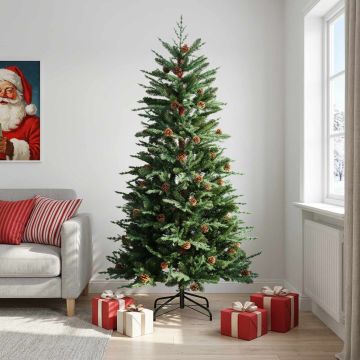 Albero di Natale Artificiale con Rami Pieghevoli 210 cm acciaio