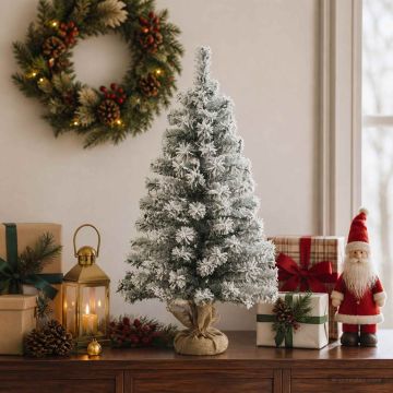 Albero di Natale Mini 45 cm PVC Verde e Bianco