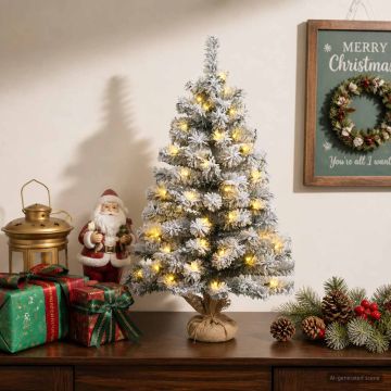 Albero di Natale Mini 45 cm 25 LED Bianco caldo PVC
