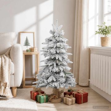 Albero di Natale Mini 90 cm PVC e PE Verde e Bianco