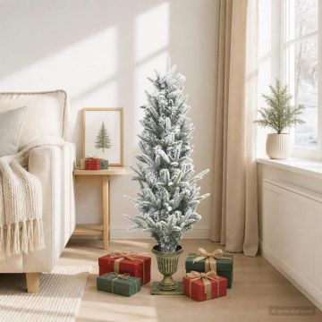 Albero di Natale Mini 120 cm PVC e PE Verde e Bianco