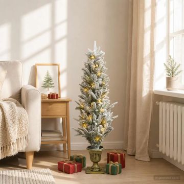 Albero di Natale Mini 120 cm 100 LED Bianco caldo PVC e PE