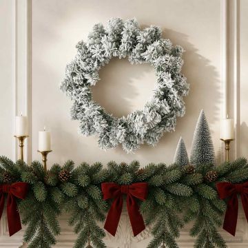 Ghirlanda di Natale Bianco Ø 50 cm PVC