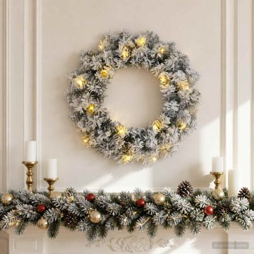 Ghirlanda di Natale Bianco Ø 30 cm PVC 25 LED