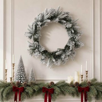 Ghirlanda di Natale Bianco Ø 50 cm PVC e PE