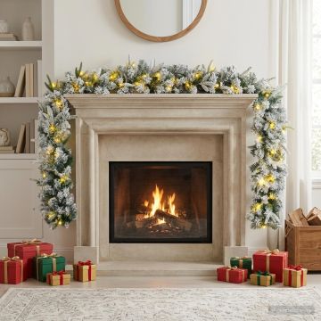Ghirlanda di Natale Bianco 270 cm PVC e PE 50 LED