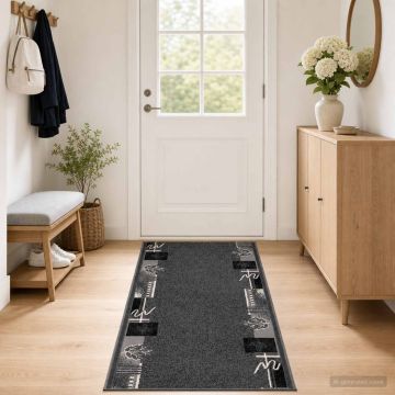 tappeto antiscivolo FLORNES Tessuto Grigio 100 x 200 cm PP 7 mm