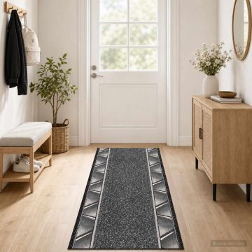 tappeto antiscivolo FLORNES Tessuto Grigio 100 x 450 cm PP 7 mm