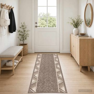 tappeto antiscivolo FLORNES Tessuto Tortora 67 x 350 cm PP 7 mm
