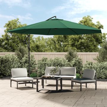 Ombrellone a Sbalzo da Giardino 3,5 m Verde
