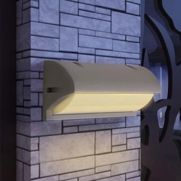 Luce da parete per esterno in alluminio grigio