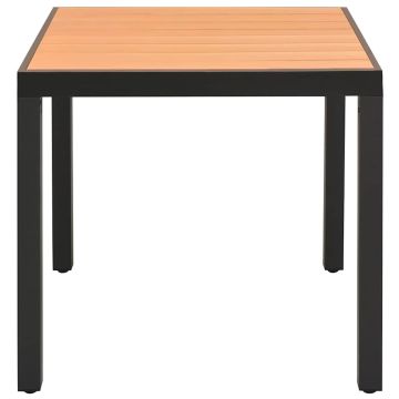 Tavolo da Giardino Marrone 80x80x74 cm cm in Alluminio e WPC