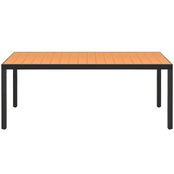 Tavolo da Giardino Marrone 185x90x74 cm cm in Alluminio e WPC