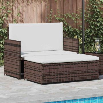 Divano da Giardino in Polyrattan Marrone