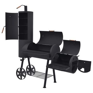 Barbecue a Carbonella con Ripiano Inferiore Nero XXL