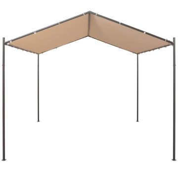 Gazebo Padiglione Tenda Tettoia 3x3 m Acciaio Beige