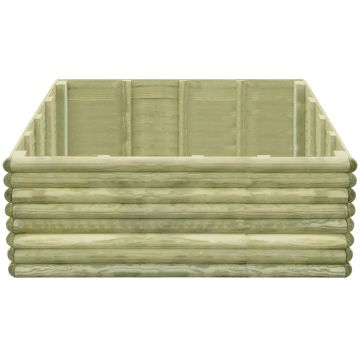 Letto Rialzato 150x150x48 cm in Legno di Pino Impregnato 19 mm