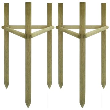Picchetti per Albero 2 pz in Pino Impregnato 50x45x150 cm