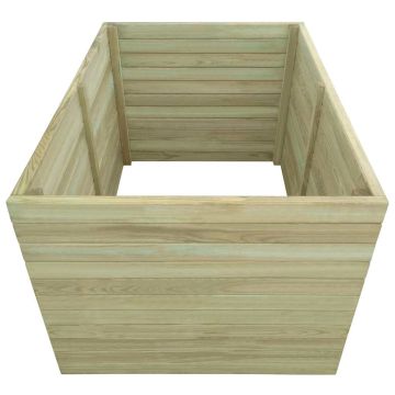 Letto Rialzato da Giardino in Legno Impregnato 100x100x77 cm