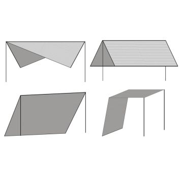 Tarp Parasole in HPDE Pali di Montaggio Quadrato 4x4 m Bianco