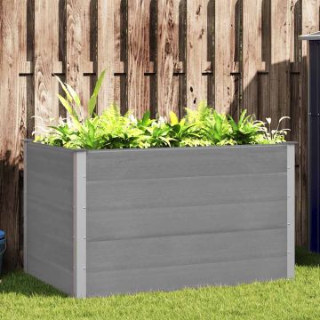 Letto Rialzato da Giardino in WPC 150x100x91 cm Grigio