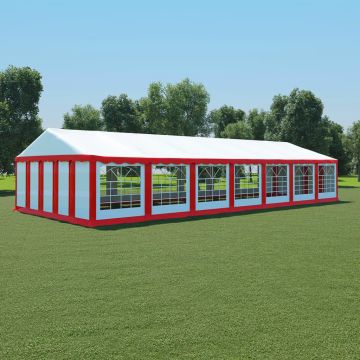 Tessuto per Tendone 6x14 m Rosso e Bianco