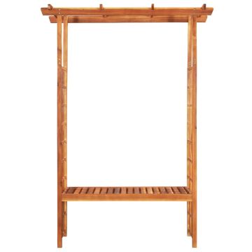 Pergola da Giardino e Panca in Massello di Acacia 143x50x198 cm