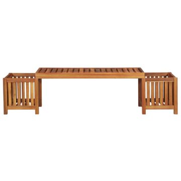 Panca da Giardino e Fioriere in Massello di Acacia 180x40x44 cm